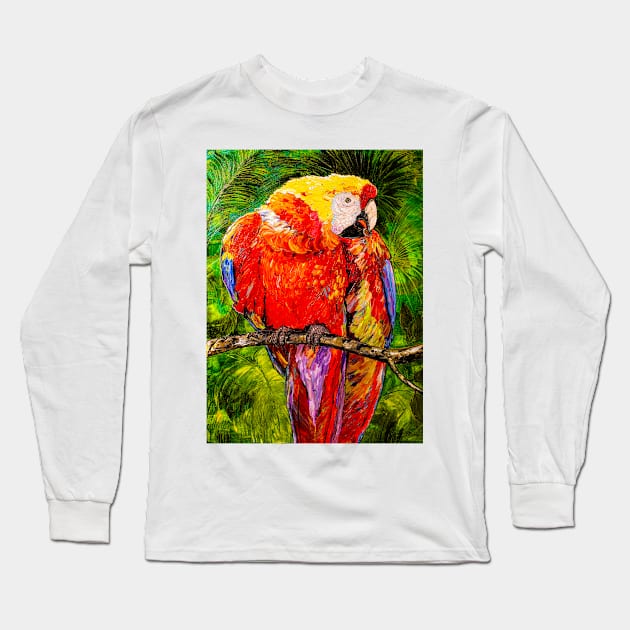 Parrot with coffee bean Long Sleeve T-Shirt by NataliaShchip